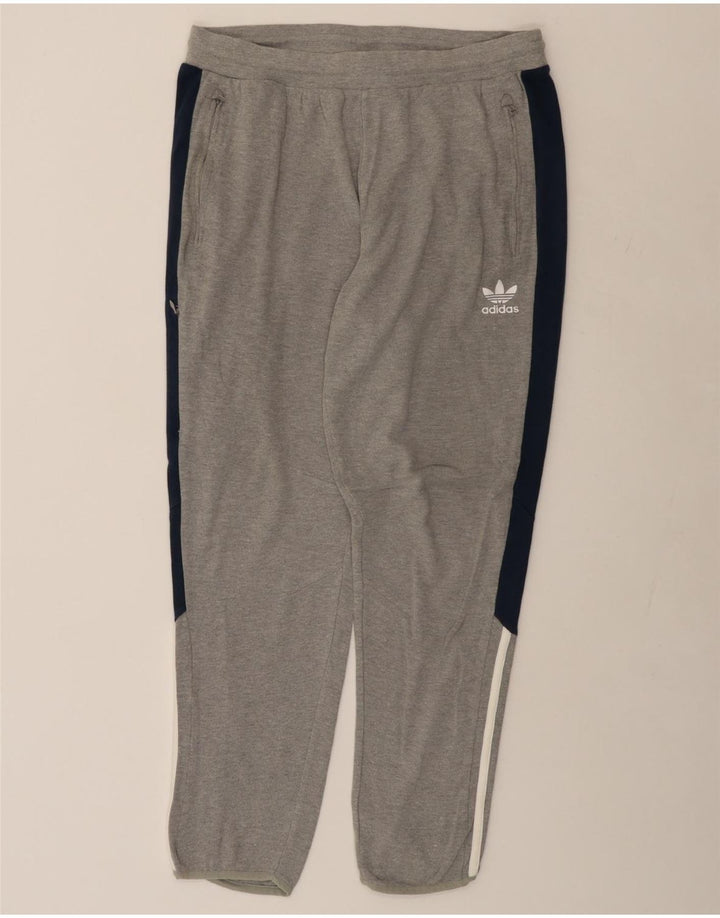 Pantaloni da tuta da uomo ADIDAS XL in cotone color block grigio