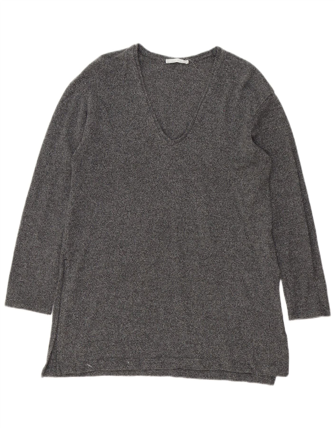 Top tunica a maniche lunghe da donna Zara UK 14 grande grigio
