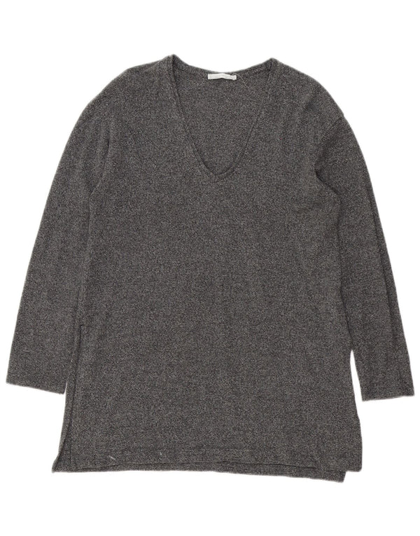 Top tunica a maniche lunghe da donna Zara UK 14 grande grigio
