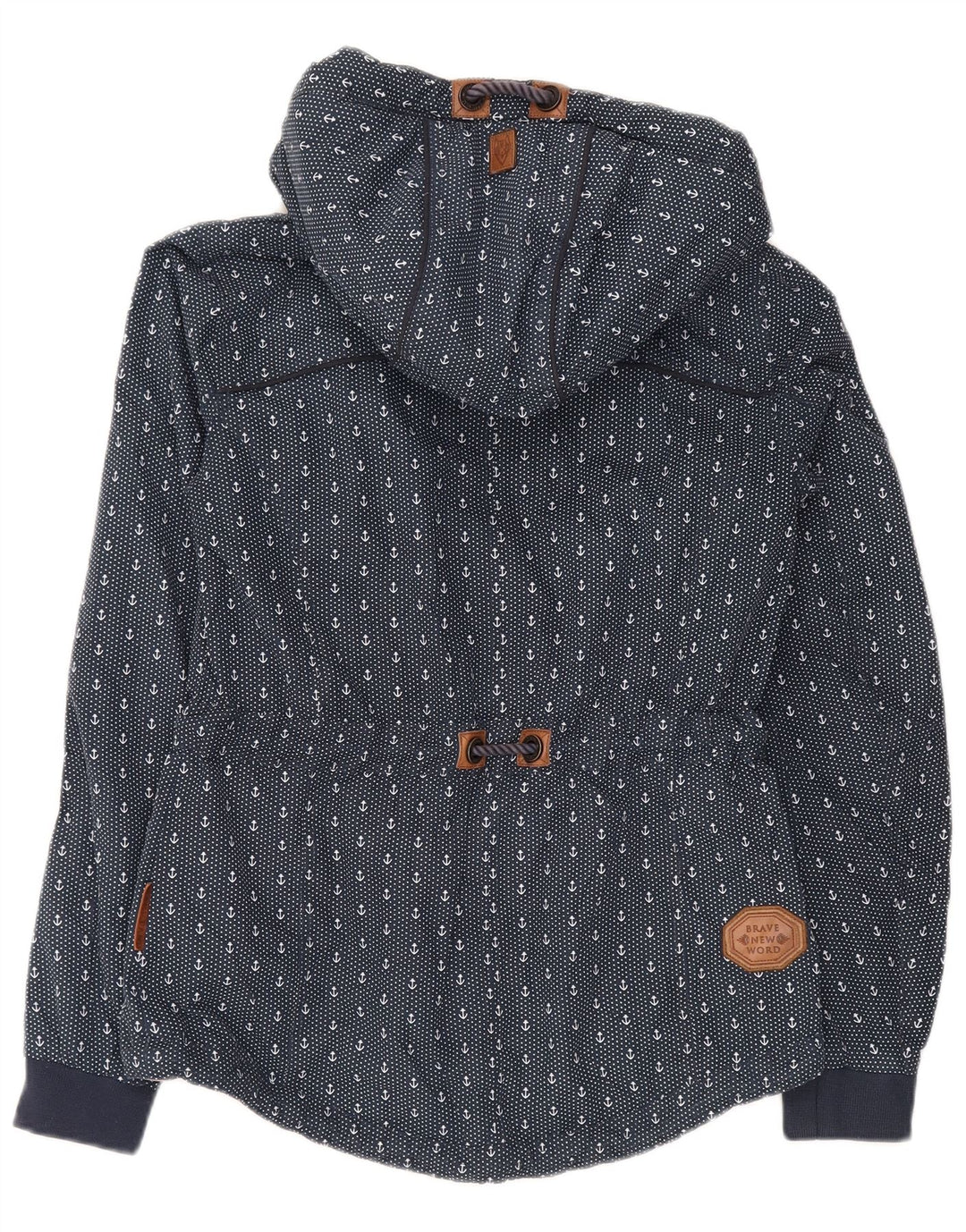 Giacca a vento con cappuccio da donna Naketano UK 10 Small Blu Navy maculato