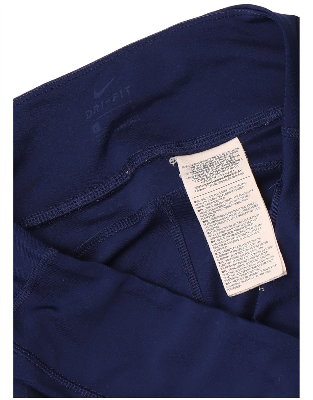 Leggings Nike Dri Fit da donna UK 14 Large in poliestere geometrico blu navy