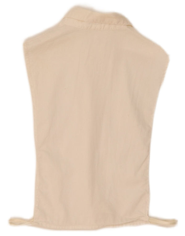 Camicetta vintage da donna con inserto staccabile UK 0 2XS Cotone bianco