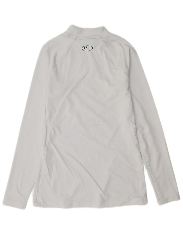 Maglia Under Armour da uomo Cold Gear a maniche lunghe in poliestere bianco medio