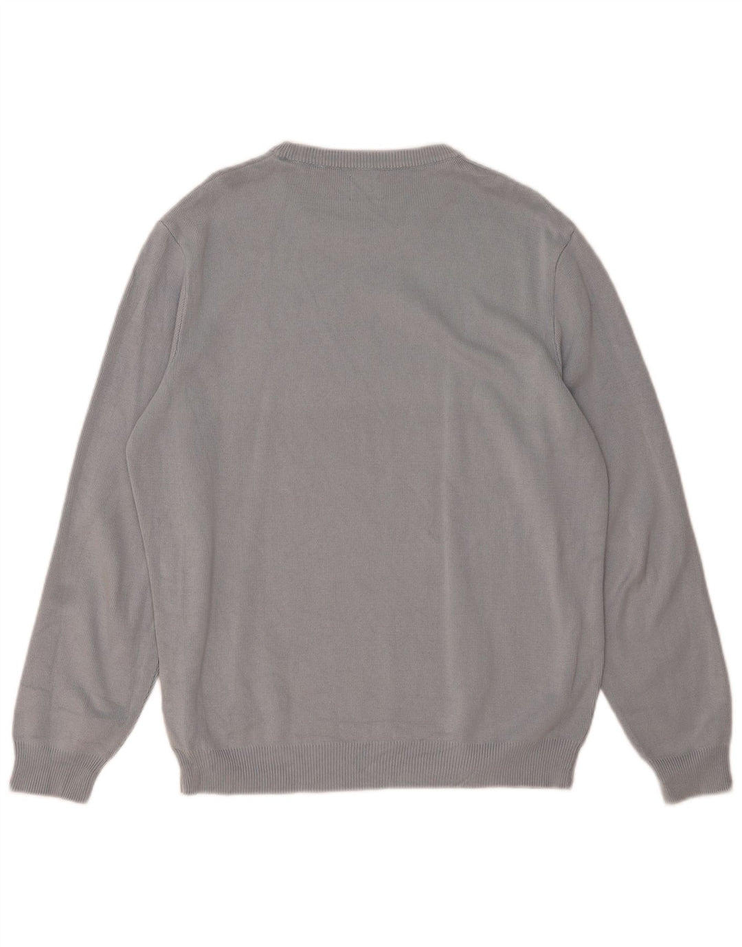 Maglione maglione girocollo da uomo Zara grande in cotone grigio