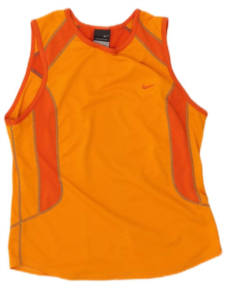 Canotta Nike da donna US 8/10 poliestere color block arancione medio