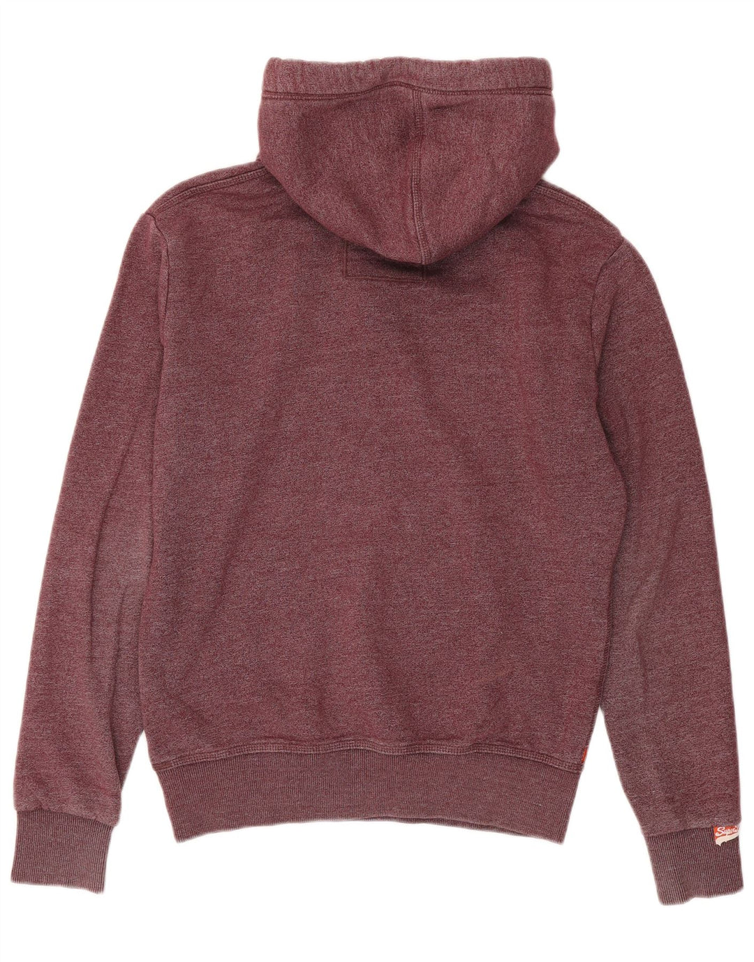 Maglione con cappuccio da uomo SUPERDRY in cotone bordeaux medio