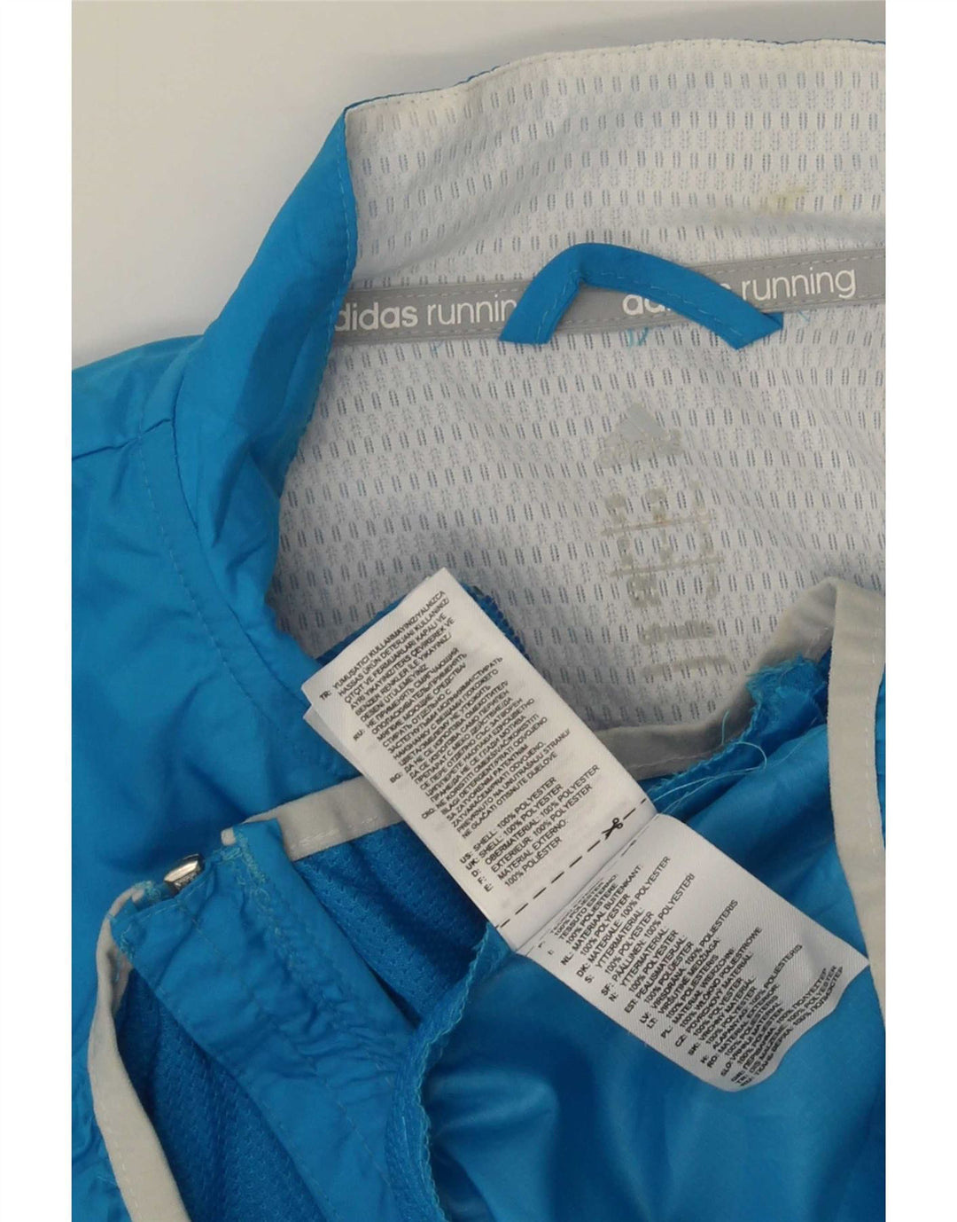 Giacca superiore della tuta da uomo Adidas in poliestere blu medio