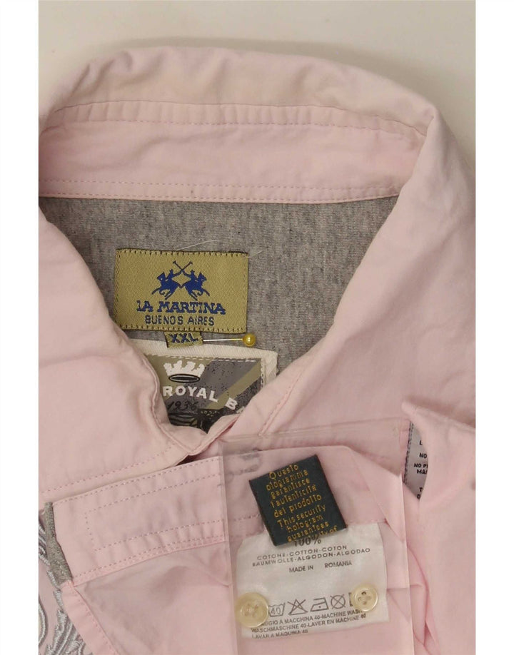 Camicia grafica da uomo La Martina 2XL cotone rosa