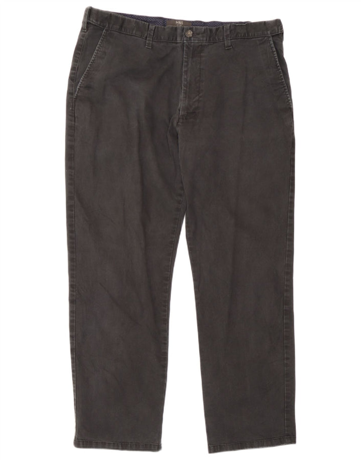 Pantaloni chino vestibilità regolare da uomo Marks & Spencer W38 L29 cotone grigio