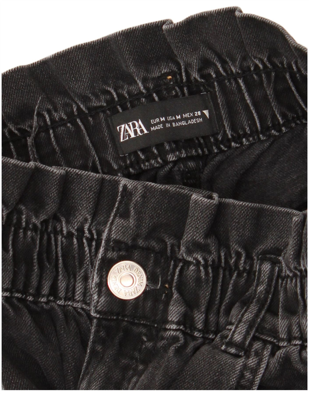 Jeans Zara da donna a vestibilità ampia a vita alta medi W28 L27 Grigi