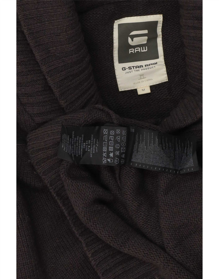Maglione da uomo G-Star con collo a scialle in lana d'agnello grigio medio