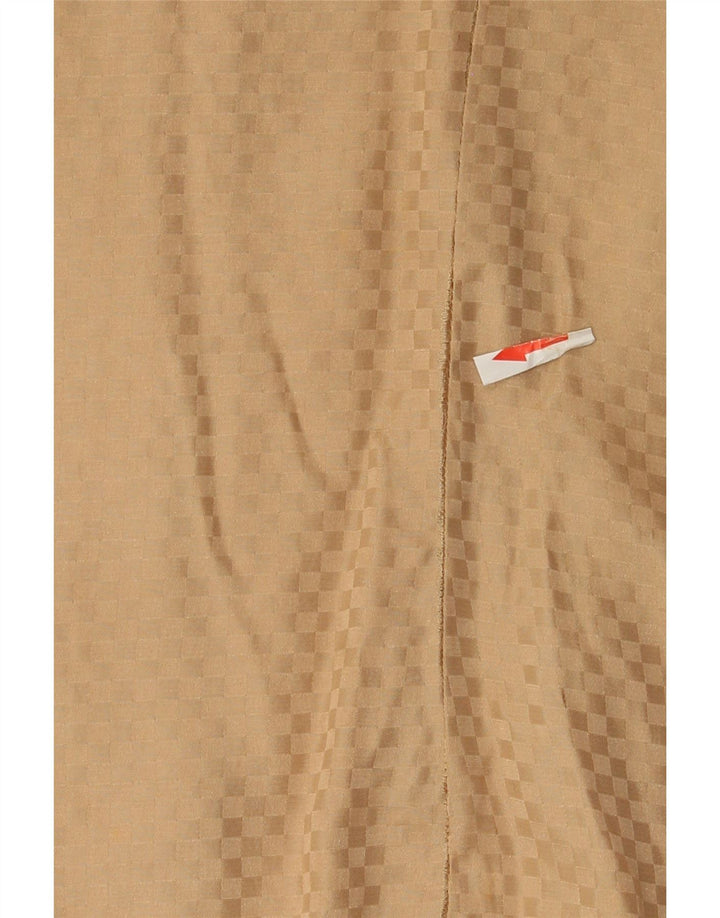 Camicia vintage da uomo piccola marrone geometrica