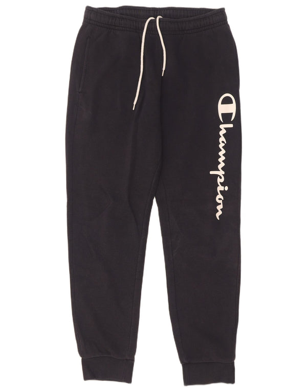 Pantaloni da tuta con grafica da uomo Champion, pantaloni da jogging, grandi, in cotone blu navy