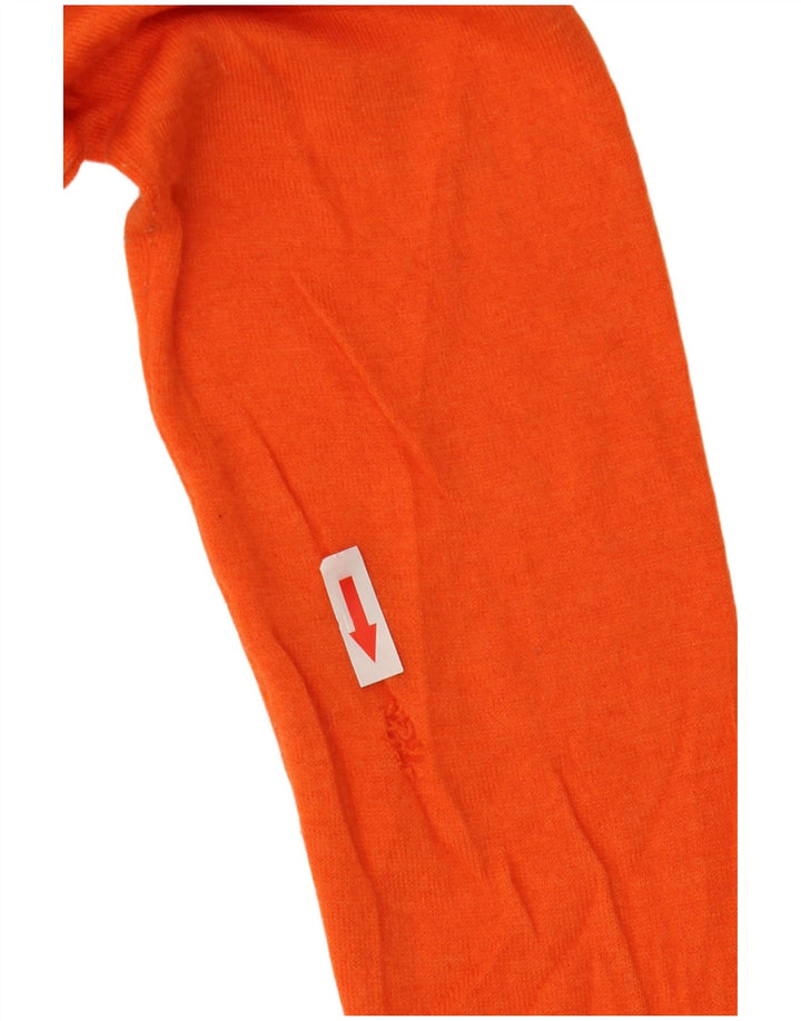 Maglione maglione da donna a collo alto Massimo Dutti UK 10 piccolo lana arancione