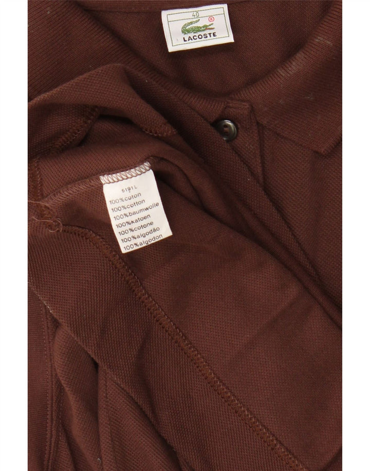 Abito polo senza maniche da donna Lacoste taglia 40 in cotone marrone medio
