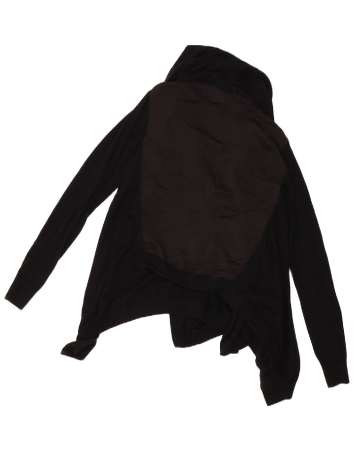 Maglione cardigan aperto asimmetrico da donna ALL SAINTS UK 10 piccolo in lana nera