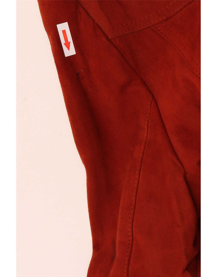 Giacca vintage da donna in pelle scamosciata IT 52 2XL Pelle rossa