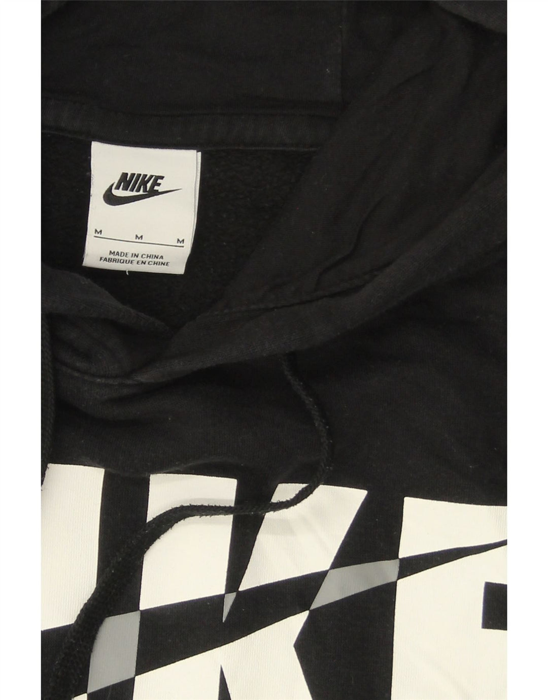 NIKE Mens Graphic Hoodie Jumper Medium Black Cotton Vintage Nike and Second-Hand Nike from Messina Hembry 