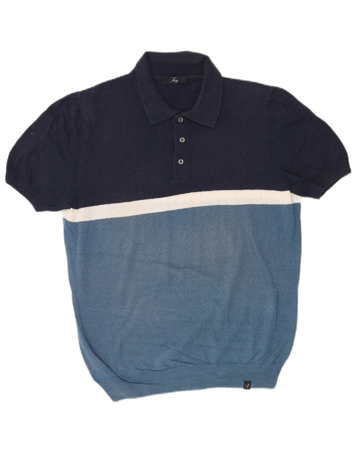 Polo Fay Uomo IT 48 Medium Blu Navy Colourblock