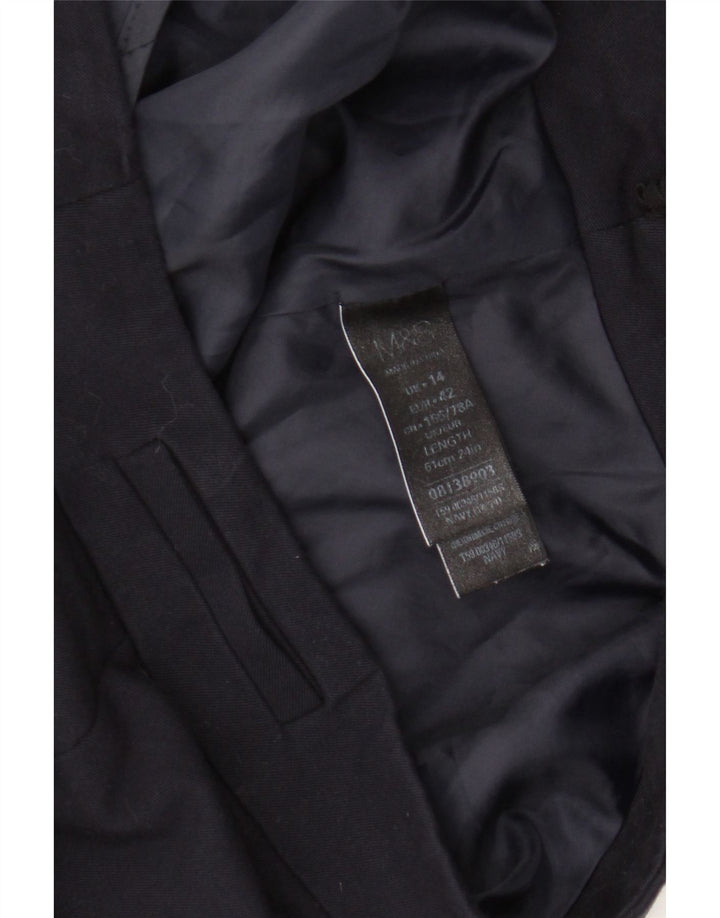 Gonna a tubino da donna Marks & Spencer UK 14 Large W34 poliestere blu navy