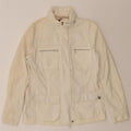 SERGIO TACCHINI Womens Hooded Utility Jacket IT 44 Medium Off White Vintage Sergio Tacchini and Second-Hand Sergio Tacchini from Messina Hembry 