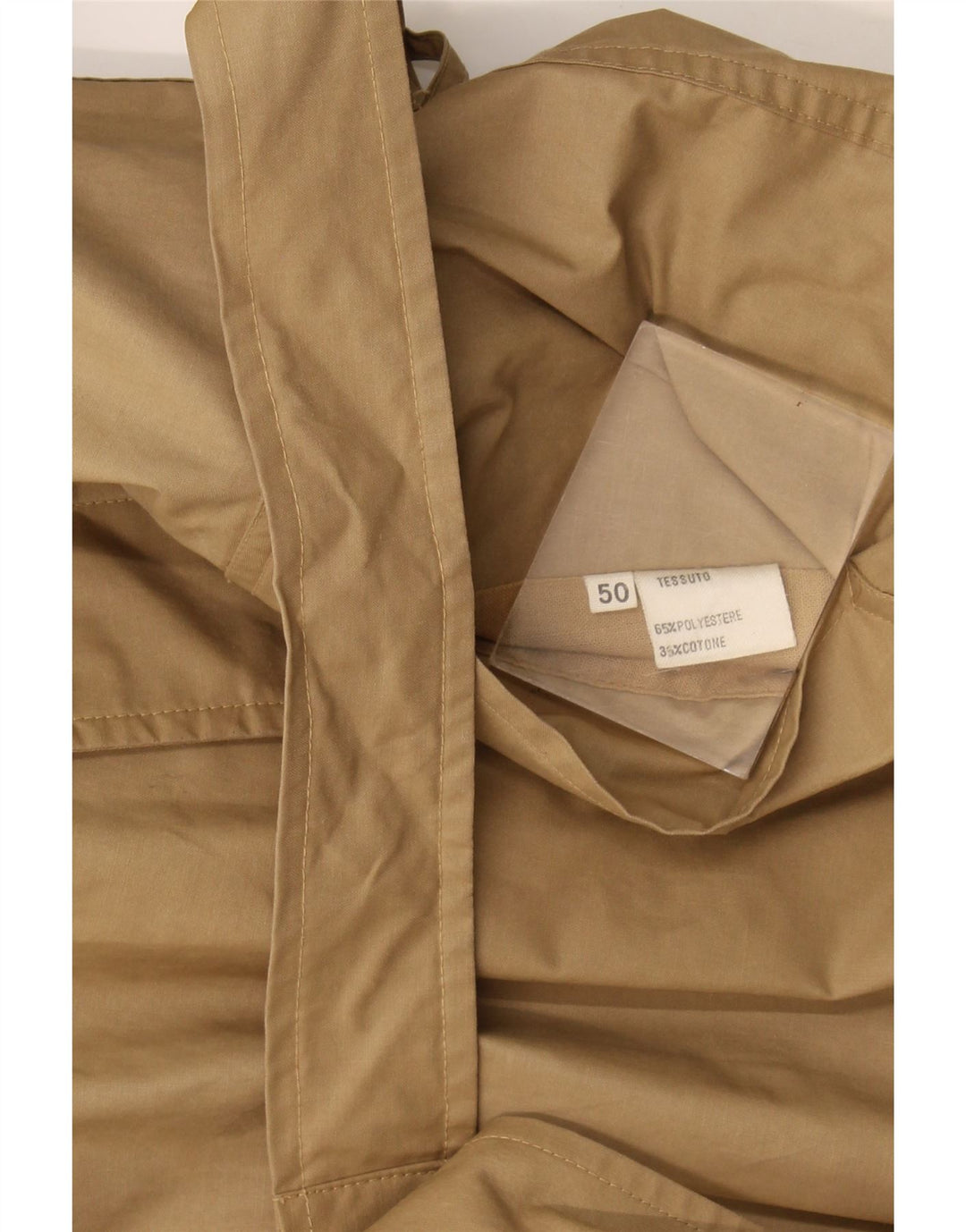 Trench da uomo vintage IT 50 grande in poliestere beige