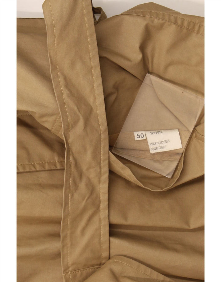 Trench da uomo vintage IT 50 grande in poliestere beige