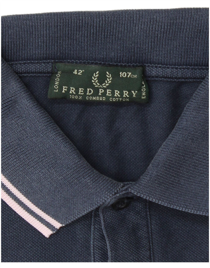 Polo da uomo FRED PERRY in cotone blu navy medio