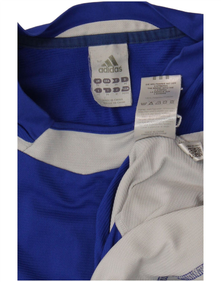 T-shirt Adidas Climalite da uomo Top in poliestere color block blu medio