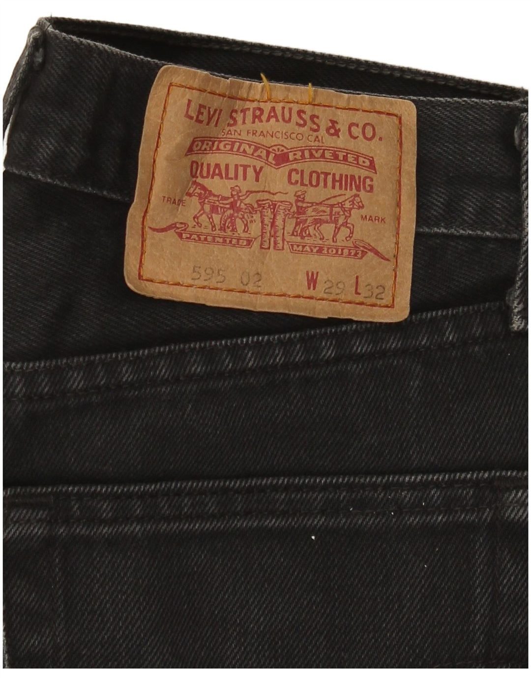 Jeans dritti larghi da donna Levi's W29 L32 cotone nero