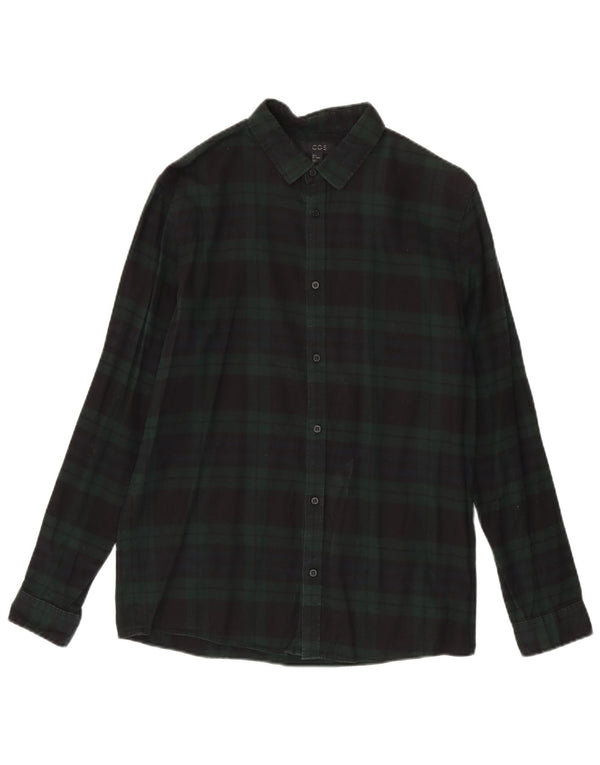 Cos Camicia in flanella da uomo in cotone scozzese piccolo verde