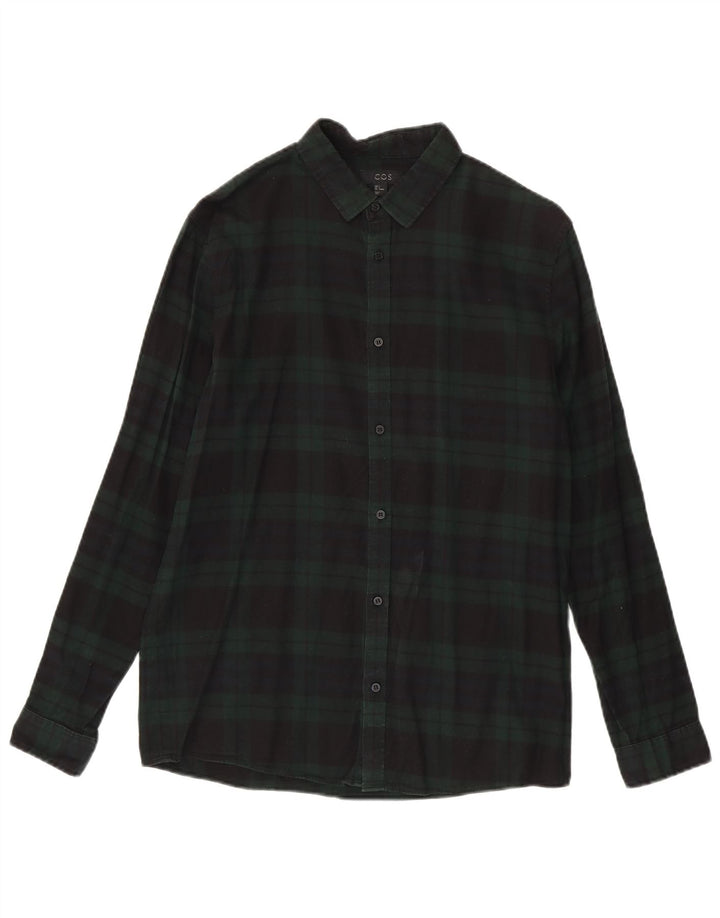 Cos Camicia in flanella da uomo in cotone scozzese piccolo verde