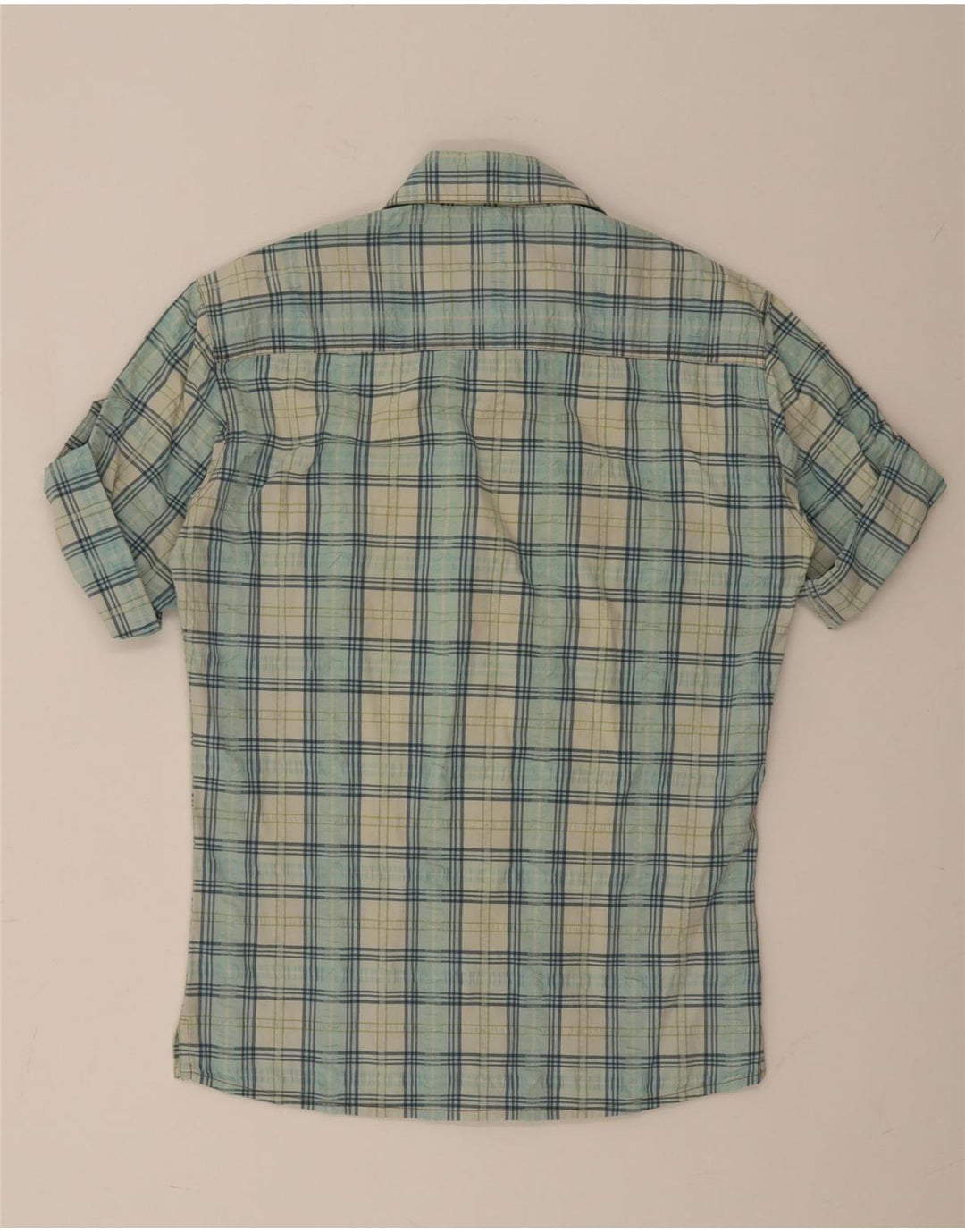 Dolce & Gabbana Camicia a maniche corte da uomo a quadri blu medio