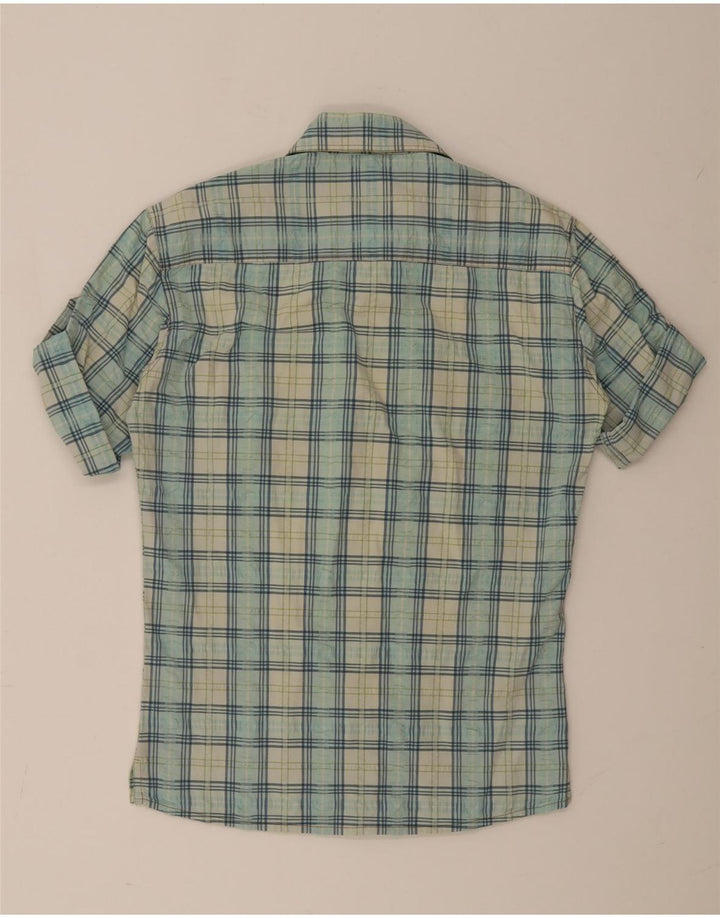 Dolce & Gabbana Camicia a maniche corte da uomo a quadri blu medio