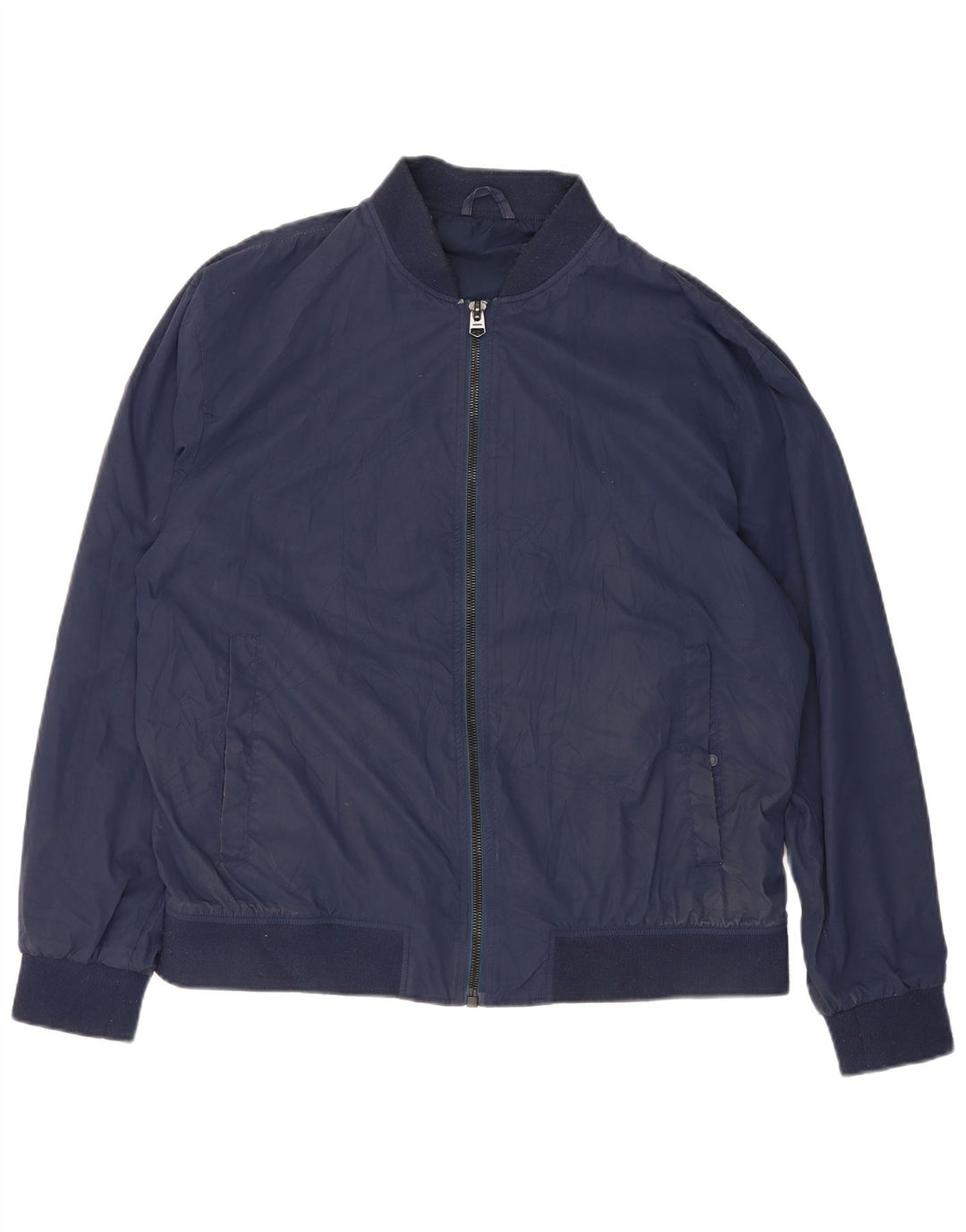 Giubbotto bomber da uomo Zara UK 42 XL poliestere blu navy