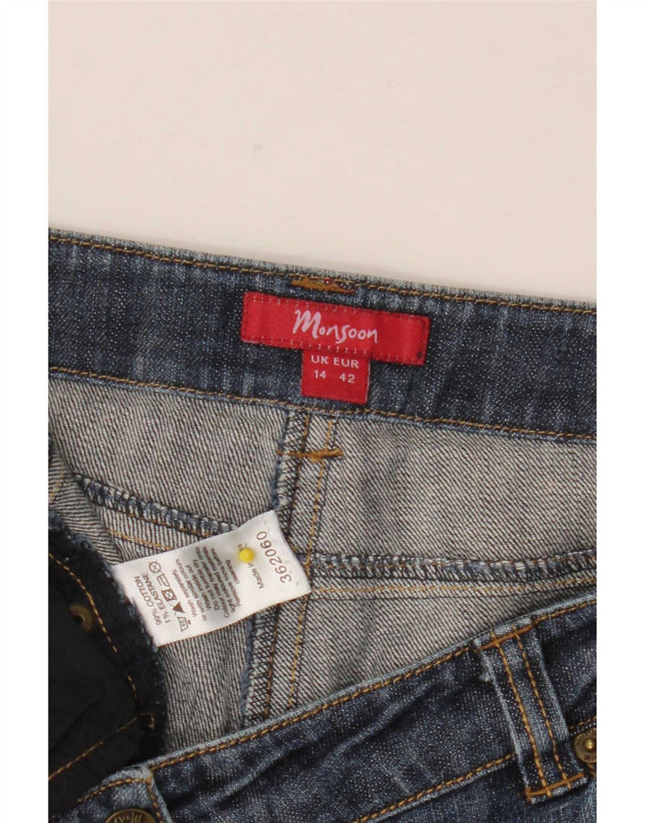Jeans svasati da donna Monsoon UK 14 Large W35 L29 Cotone blu