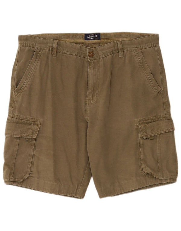 Pantaloncini cargo da uomo Weird Fish W38 XL cotone kaki