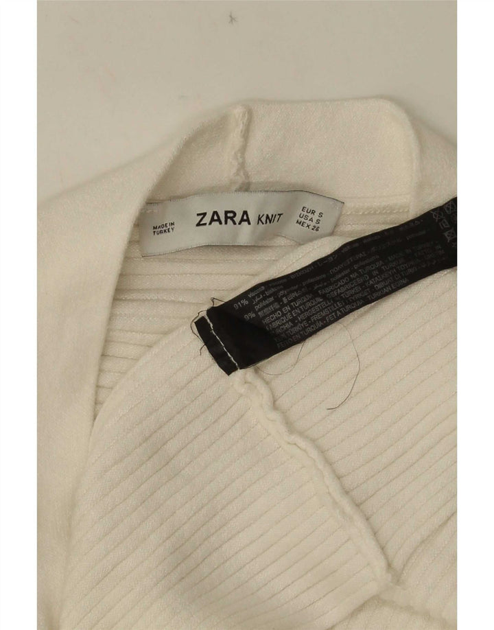 Maglione cardigan oversize da donna Zara UK 10 piccolo in viscosa bianca