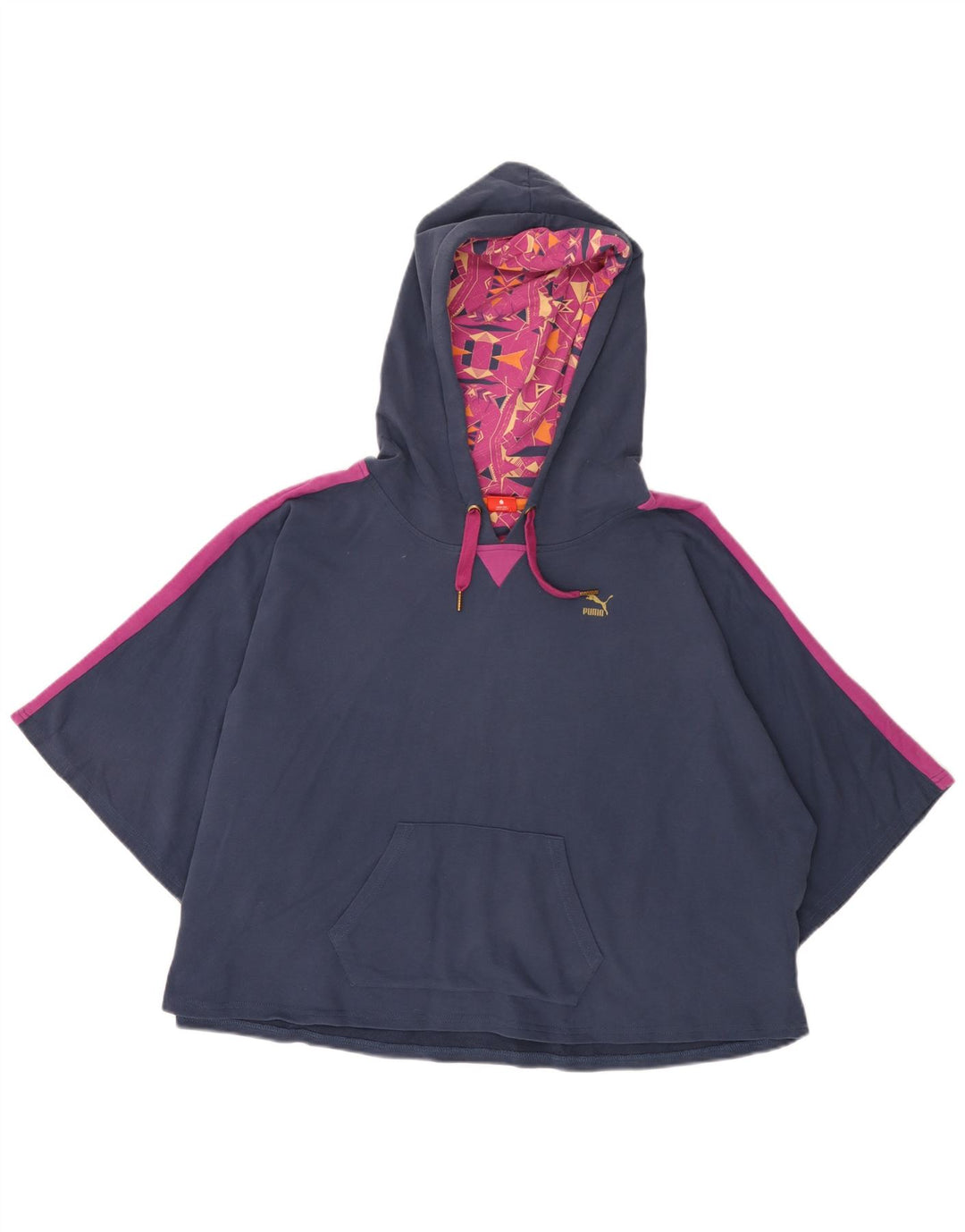 Felpa con cappuccio oversize corta PUMA da donna UK 12 medio blu navy