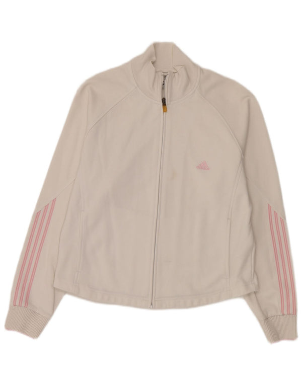 Giacca da tuta da donna Adidas UK 18 XL cotone bianco