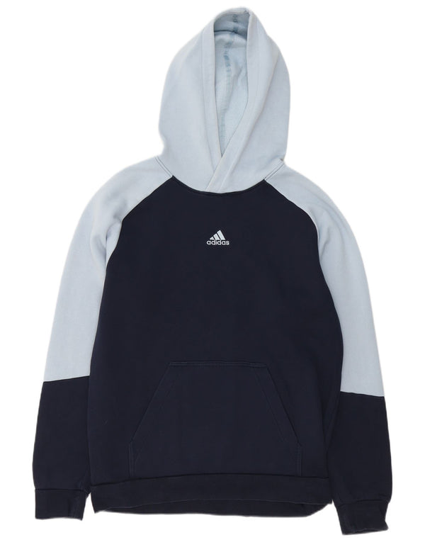 Felpa con cappuccio da uomo Adidas Medium blu navy color block