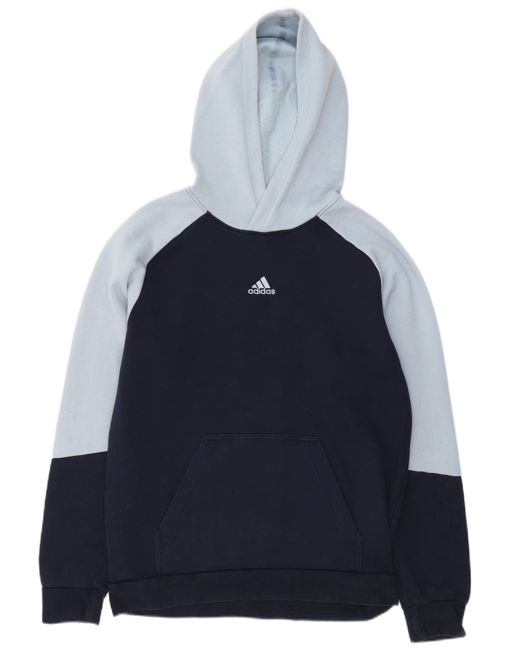 Felpa con cappuccio da uomo Adidas Medium blu navy color block