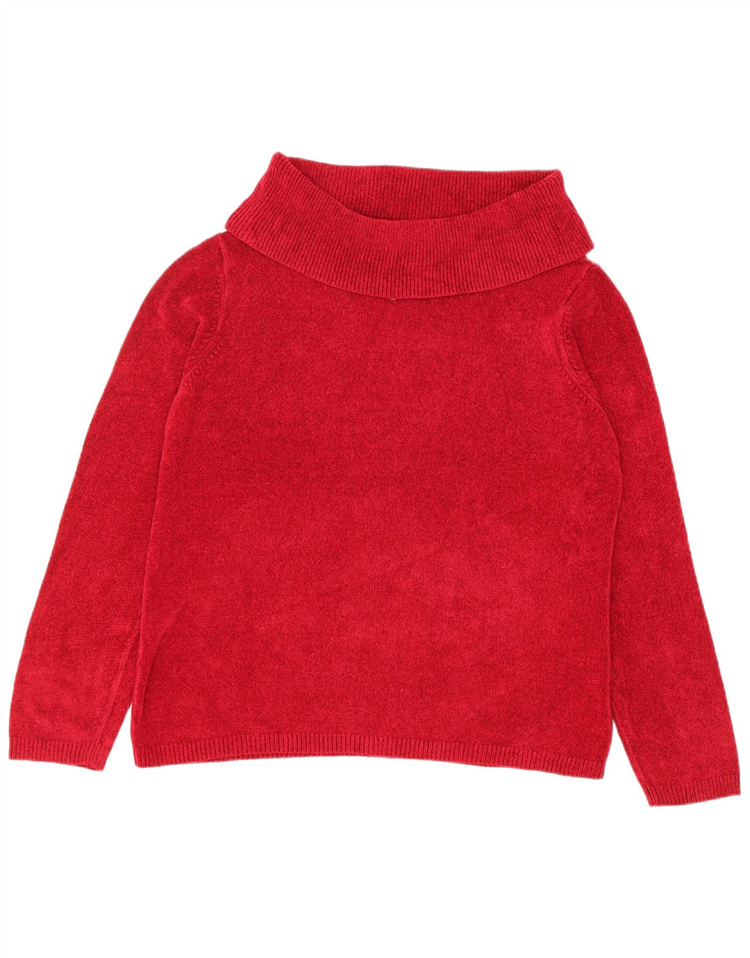Maglione maglione a collo alto da donna Marks & Spencer UK 18 XL viscosa rossa