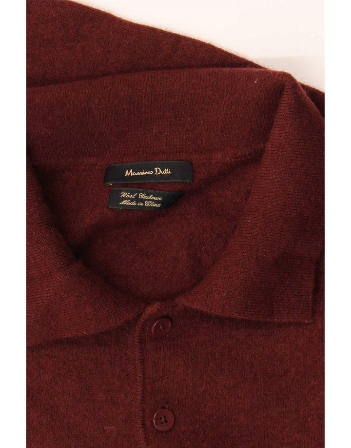 Massimo Dutti Maglione da uomo con collo alto Maglione grande in lana bordeaux
