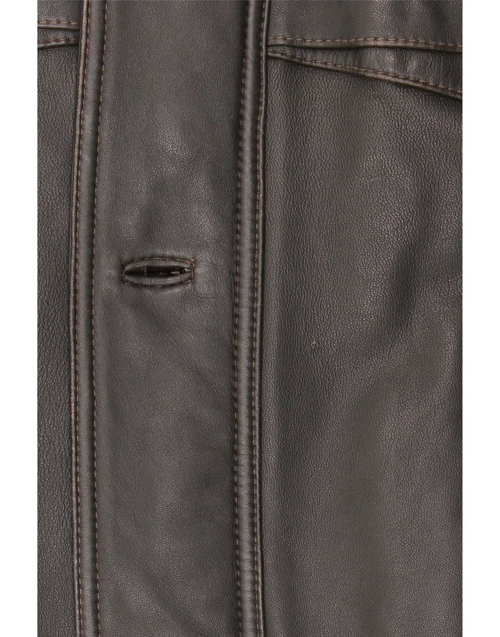 Giacca in pelle vintage da uomo UK 42 XL nera