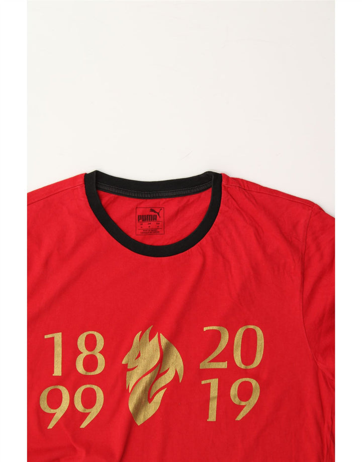 PUMA Mens Graphic T-Shirt Top Medium Red Cotton Vintage Puma and Second-Hand Puma from Messina Hembry 