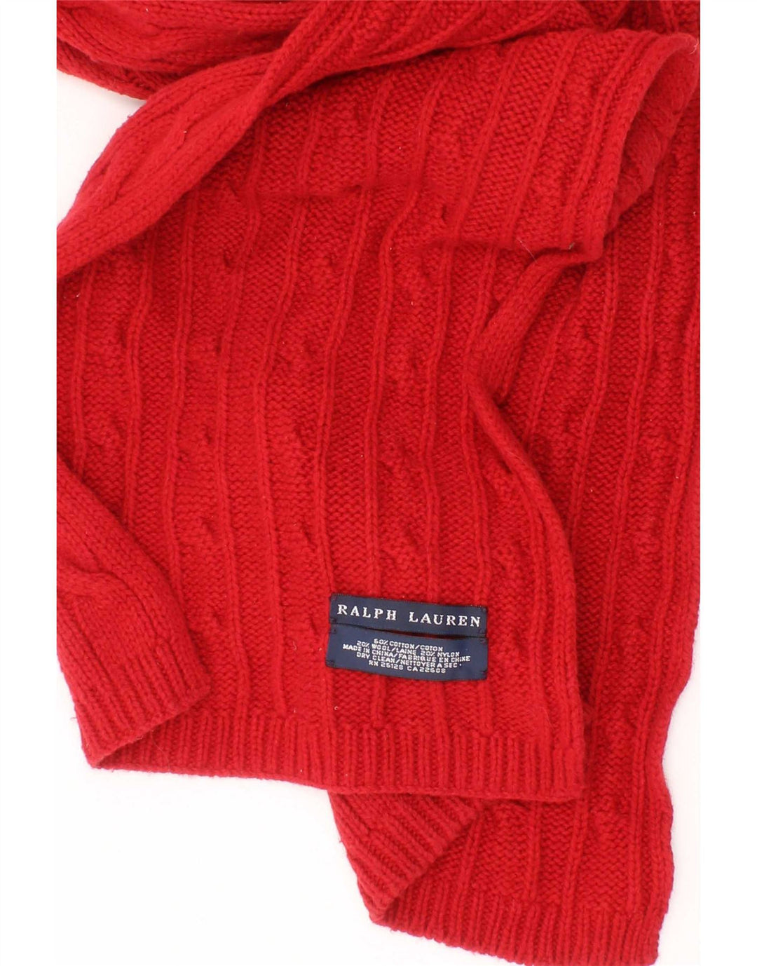 Sciarpa Rettangolare da Uomo Ralph Lauren in Maglia Taglia Unica Rosso Cotone