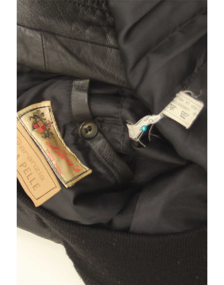 Giacca in pelle vintage da uomo UK 40 grande nera