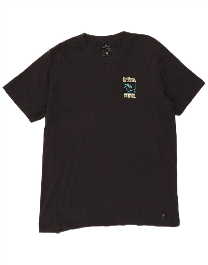 T-shirt grafica da uomo con vestibilità standard Rip Curl, taglia grande, nera