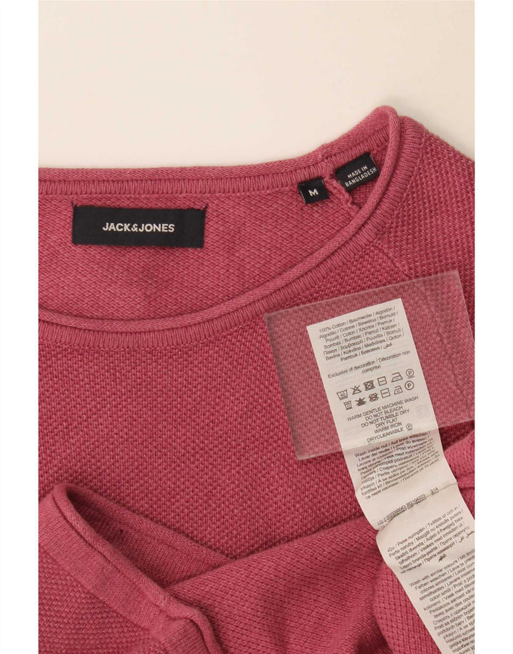 Jack & Jones Maglione da uomo con scollo a barca in cotone rosa medio